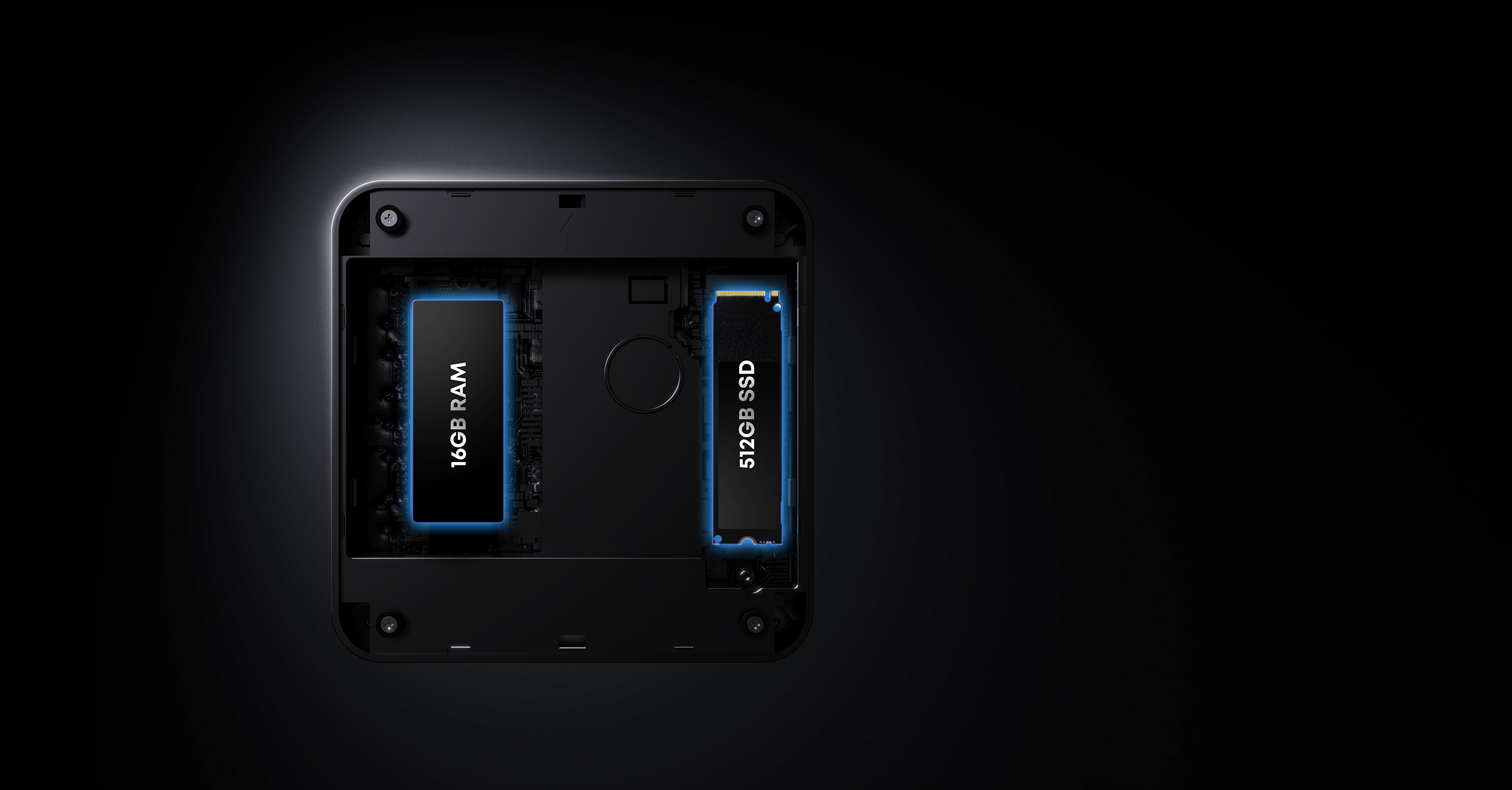 A LarkBox X 100U belső RAM- és SSD-elrendezését mutató Chuwi-ábra.