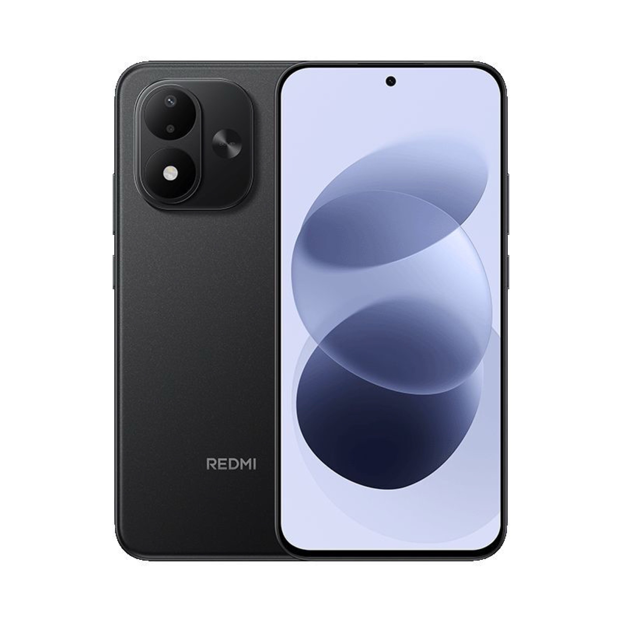 Redmi Note 17 fekete termékrenderen, elölről és hátulról látható telefonnal.
