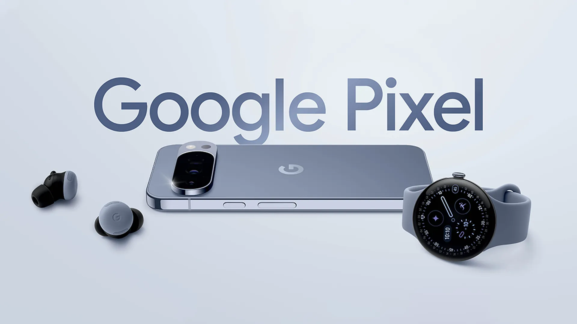 Google Pixel 10 telefon, Pixel Watch és Pixel Buds hivatalos Google-képen.
