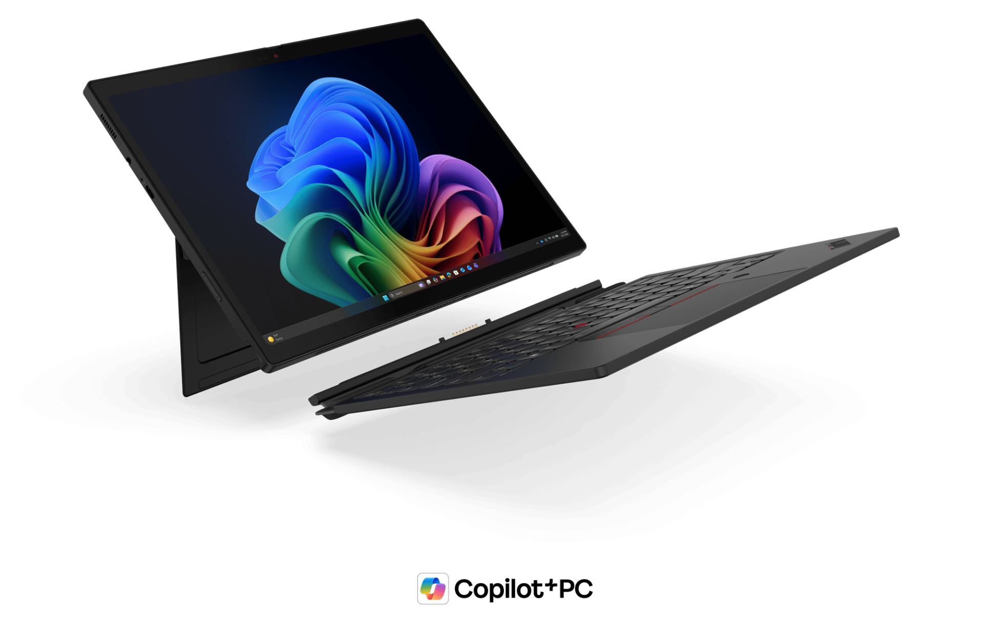 Lenovo ThinkPad X13 Detachable Gen 1 leválasztott billentyűzettel és kitámasztott kijelzővel.