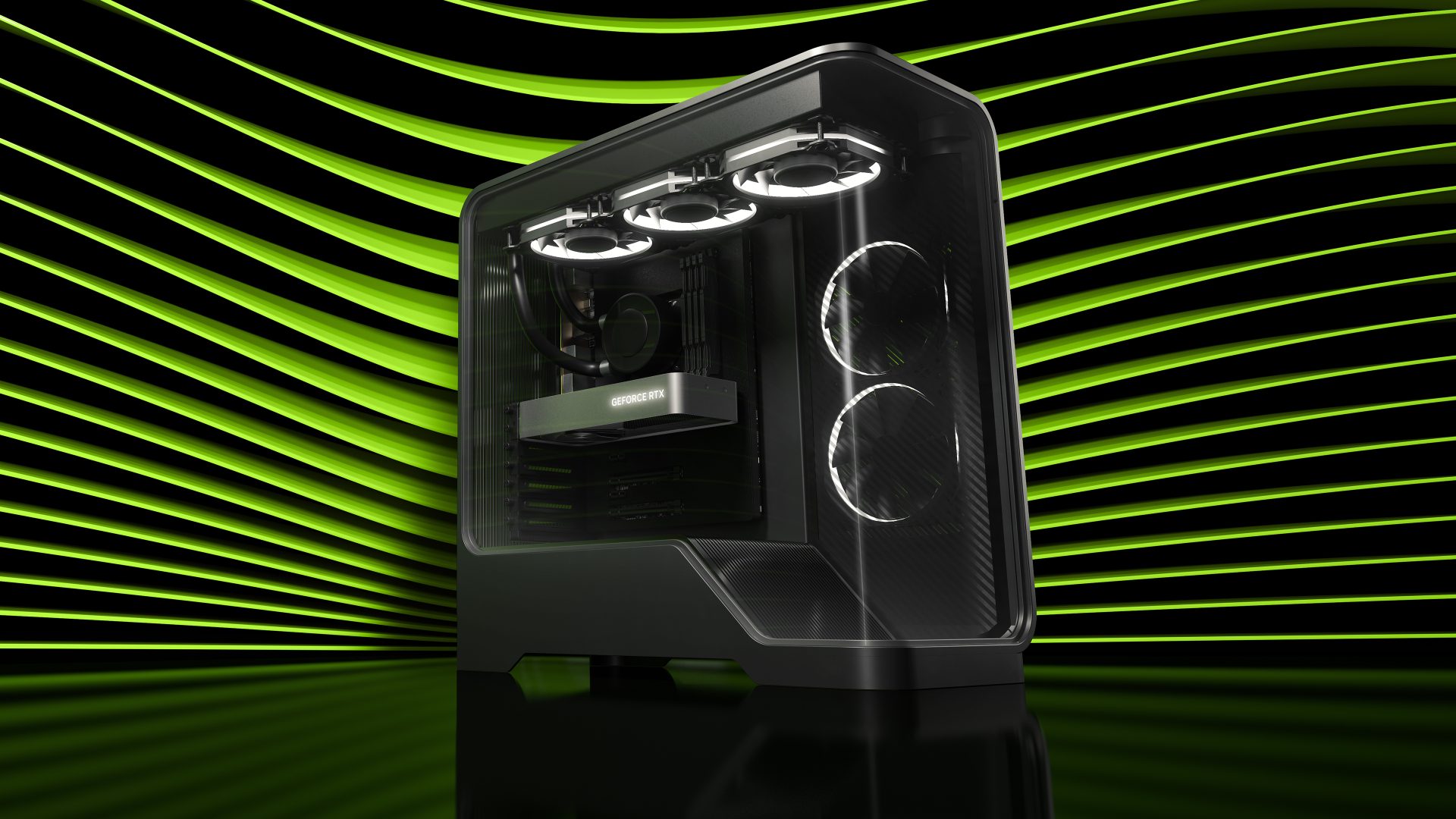 Nvidia GeForce RTX 5070 Ti grafikus kártya egy asztali PC-ben.