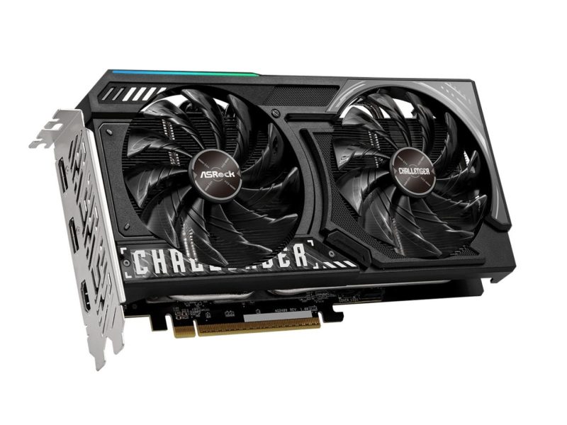 ASRock Radeon RX 9050 Challenger videokártya kétventilátoros hűtővel.