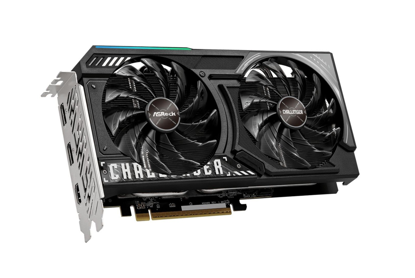 ASRock Radeon RX 9050 Challenger videokártya kétventilátoros hűtővel.