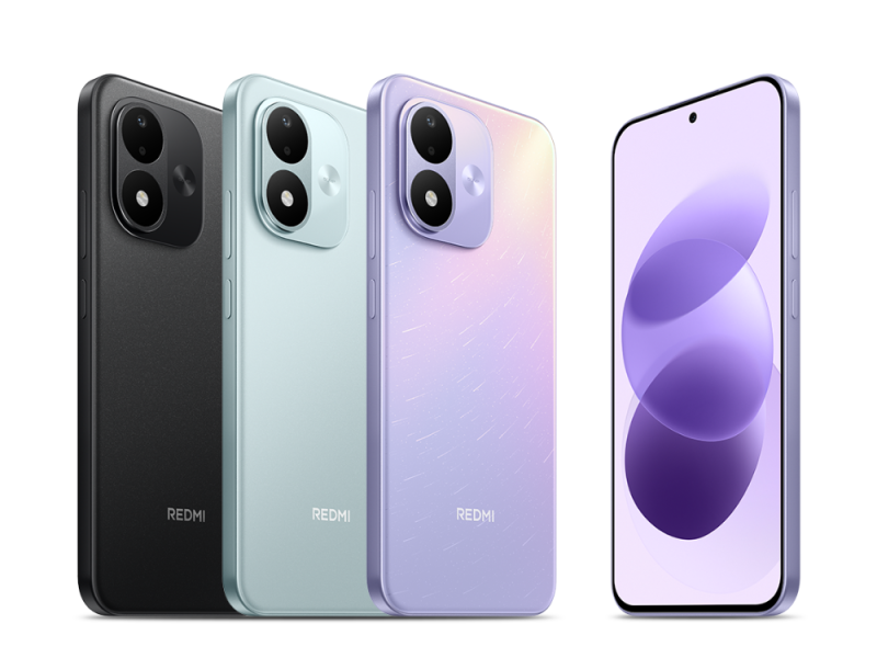 Redmi Note 17 három hátlappal és egy előlapi kijelzőnézettel.
