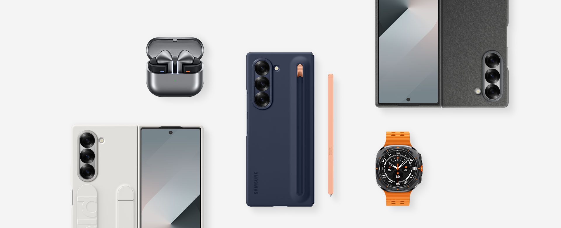 Samsung Galaxy Z Fold6 accessories shown with an S Pen case and S Pen.