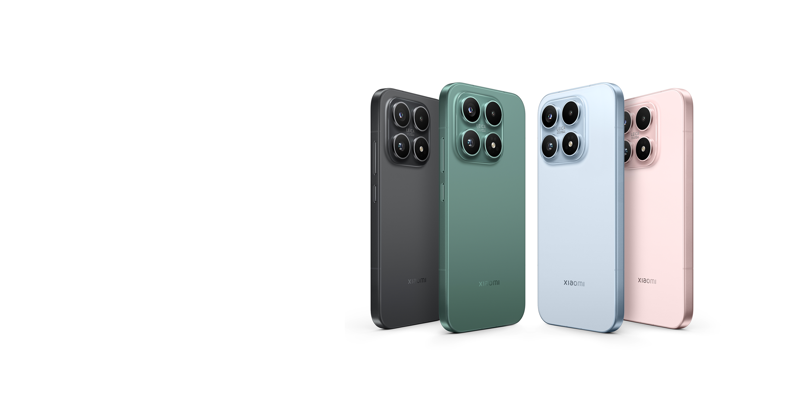Négy különböző színű Xiaomi 17 telefon hivatalos termékképen.