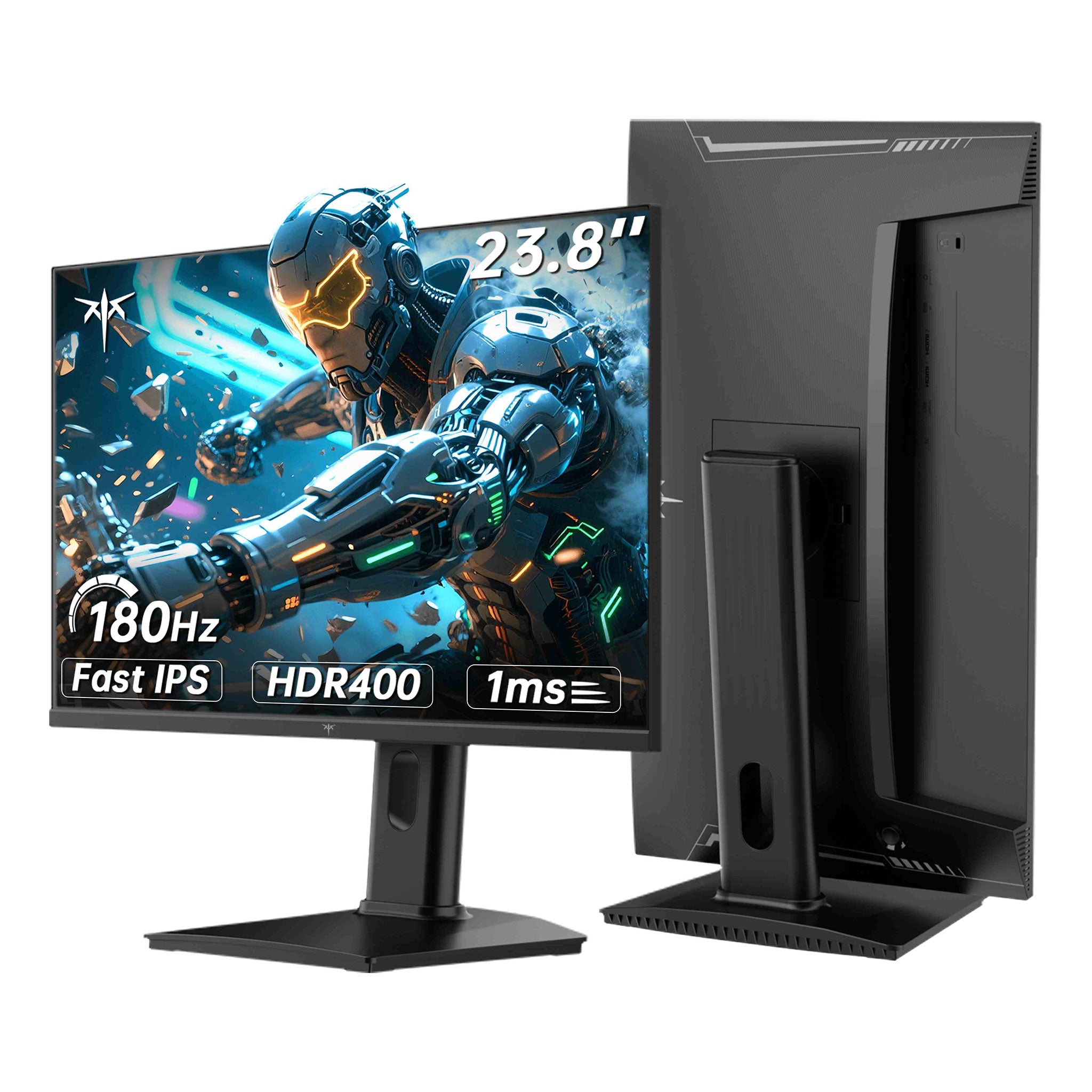 KTC H24T7 gaming monitor termékképe elöl- és hátulnézetben