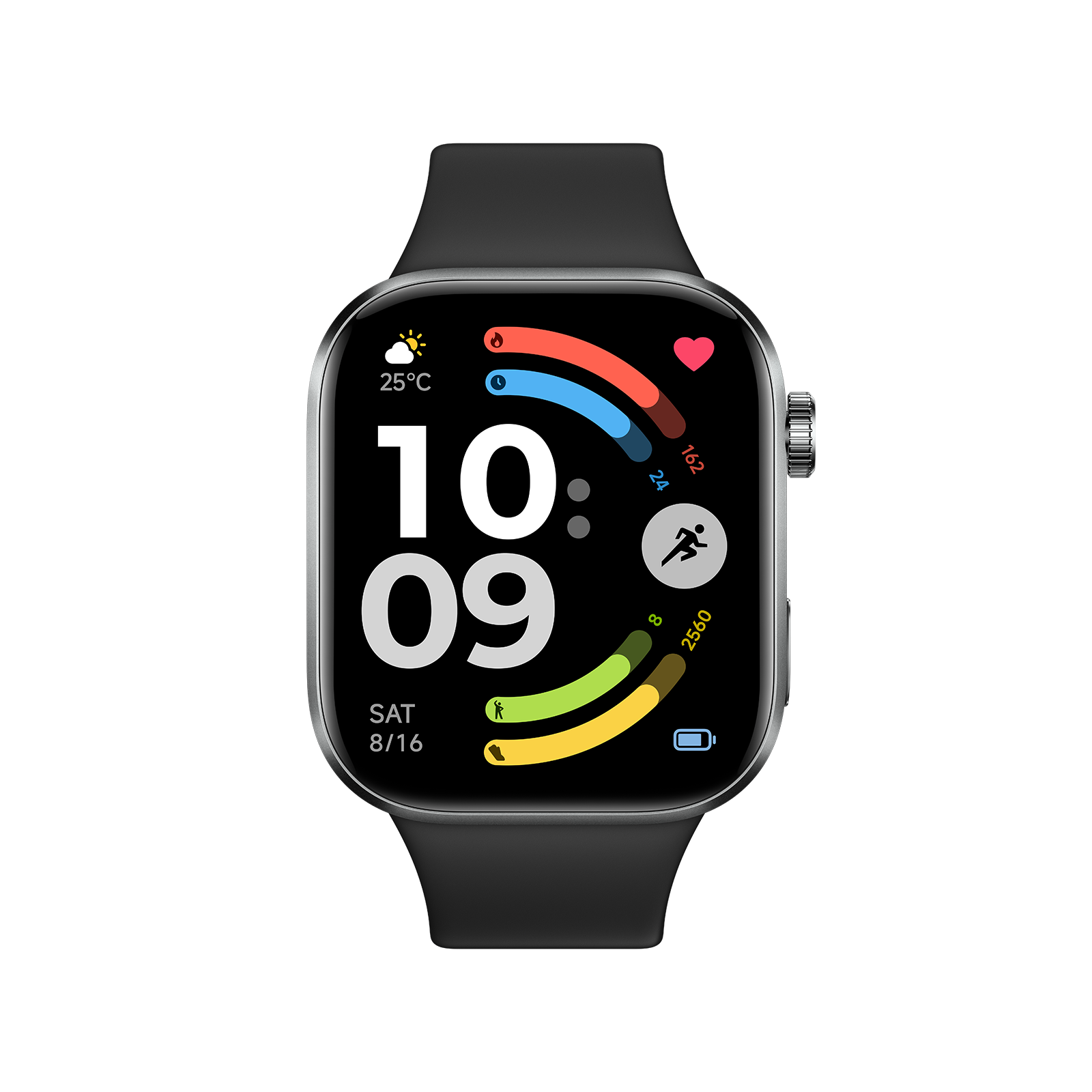 Fekete szíjas Redmi Watch 6 okosóra hivatalos termékképen.