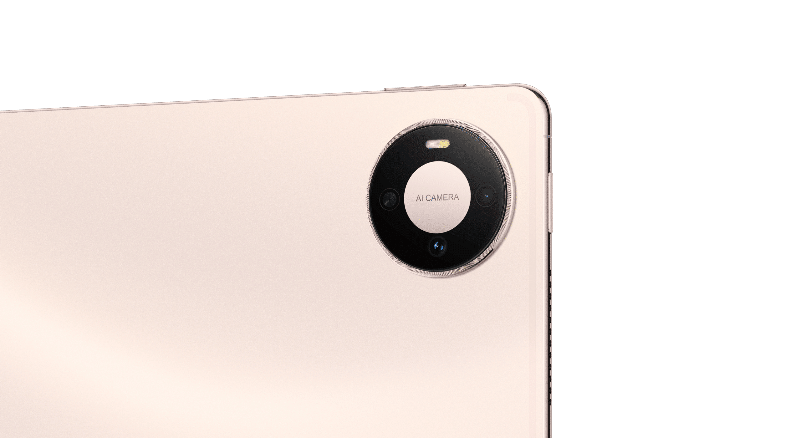 A Huawei MatePad Pro 12 hüvelykes táblagép hátlapi, kör alakú kameramodulja közelről.
