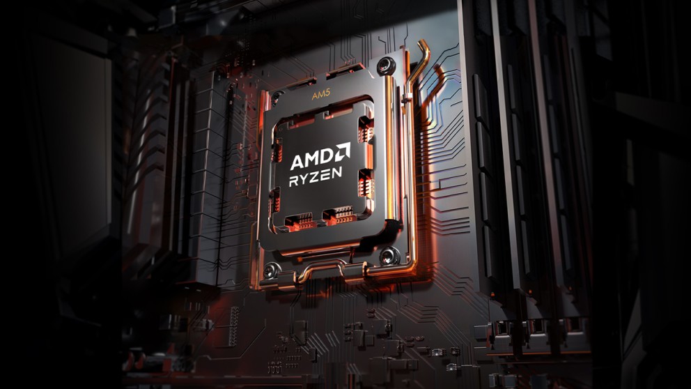 AMD Ryzen processzor AM5 alaplapi foglalatban, illusztráció.