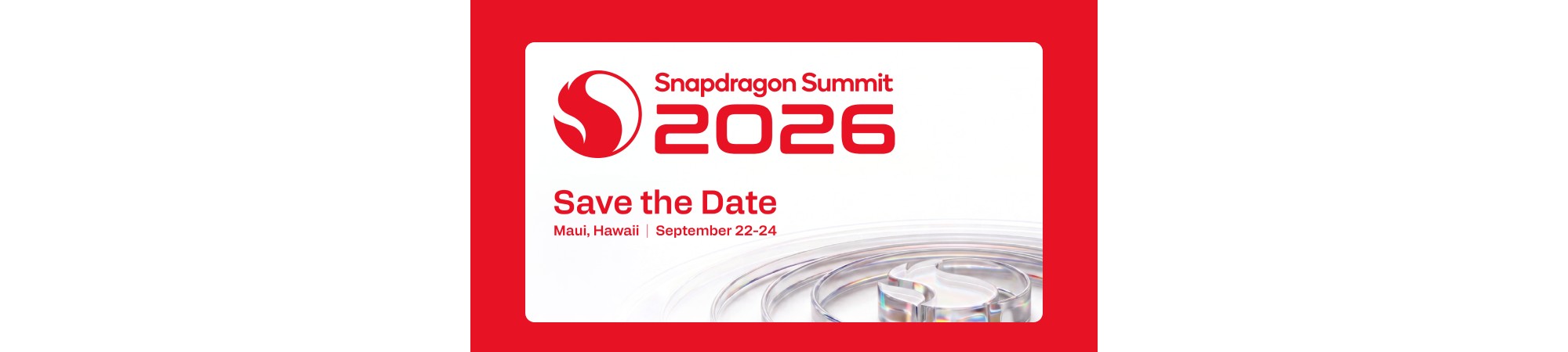Snapdragon Summit 2026 Save the Date grafika Maui és szeptember 22-24 felirattal.