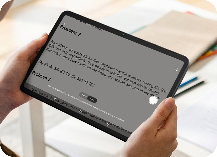 TECNO MEGAPAD SE 2 tableten megnyitott fotóalapú feladatmegoldó felület.