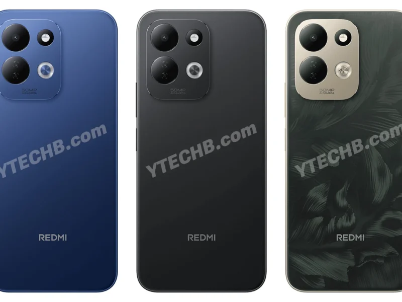 Kiszivárgott Redmi 17 4G render kék, fekete és zöld hátlapi színváltozatokkal.