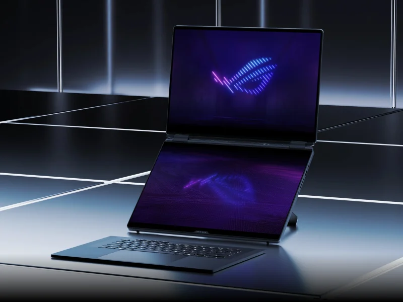 Asus ROG Zephyrus Duo GX651 két kijelzővel és külön billentyűzettel.