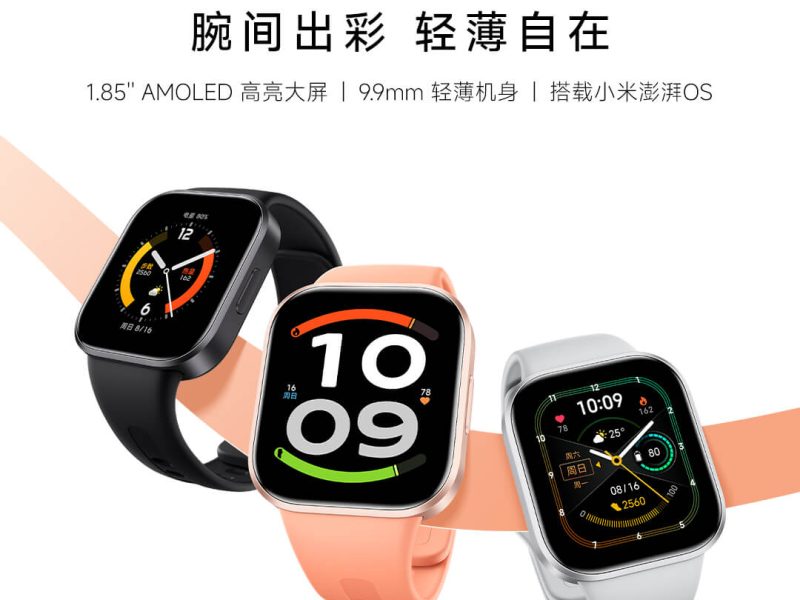 Redmi Watch 6 Active okosóra három színváltozatban, hivatalos Xiaomi termékképen.