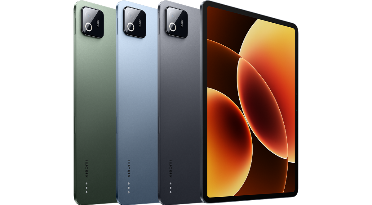Xiaomi Pad 8 Pro termékrender több színben, elölről és hátulról.
