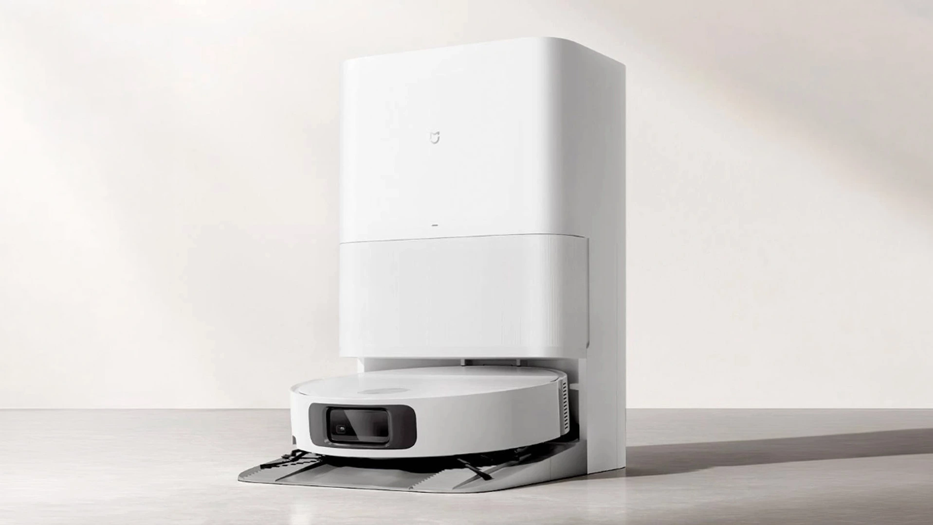 Xiaomi Mijia Robot Vacuum 7C robotporszívó és dokkolóállomás termékrenderen.