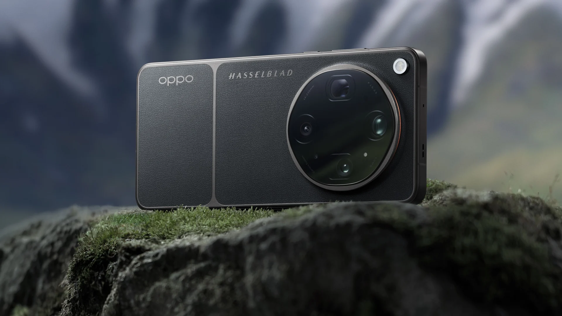 OPPO Find X9 Ultra hátlap nagy kör alakú Hasselblad kameramodullal, hivatalos termékképen.