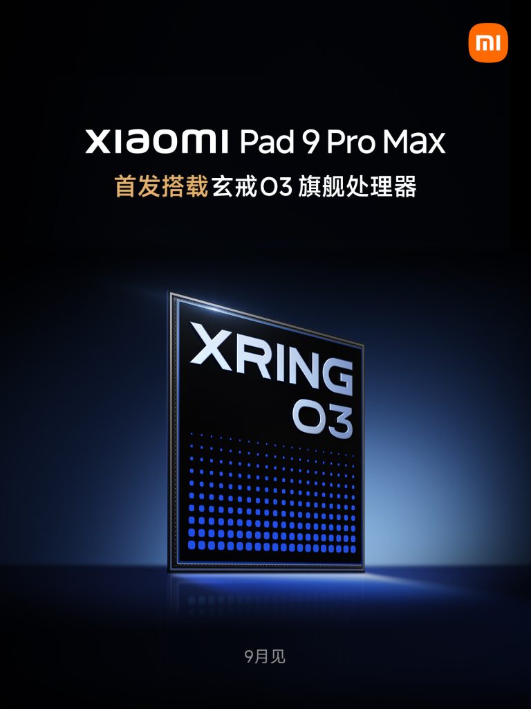 Xiaomi Pad 9 Pro Max hivatalos teaser XRING O3 chippel.