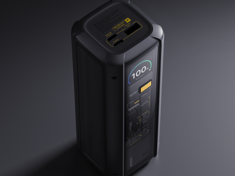 Xiaomi 212W HyperCharge Power Bank 25000 fekete házzal, kijelzővel és felső csatlakozókkal.