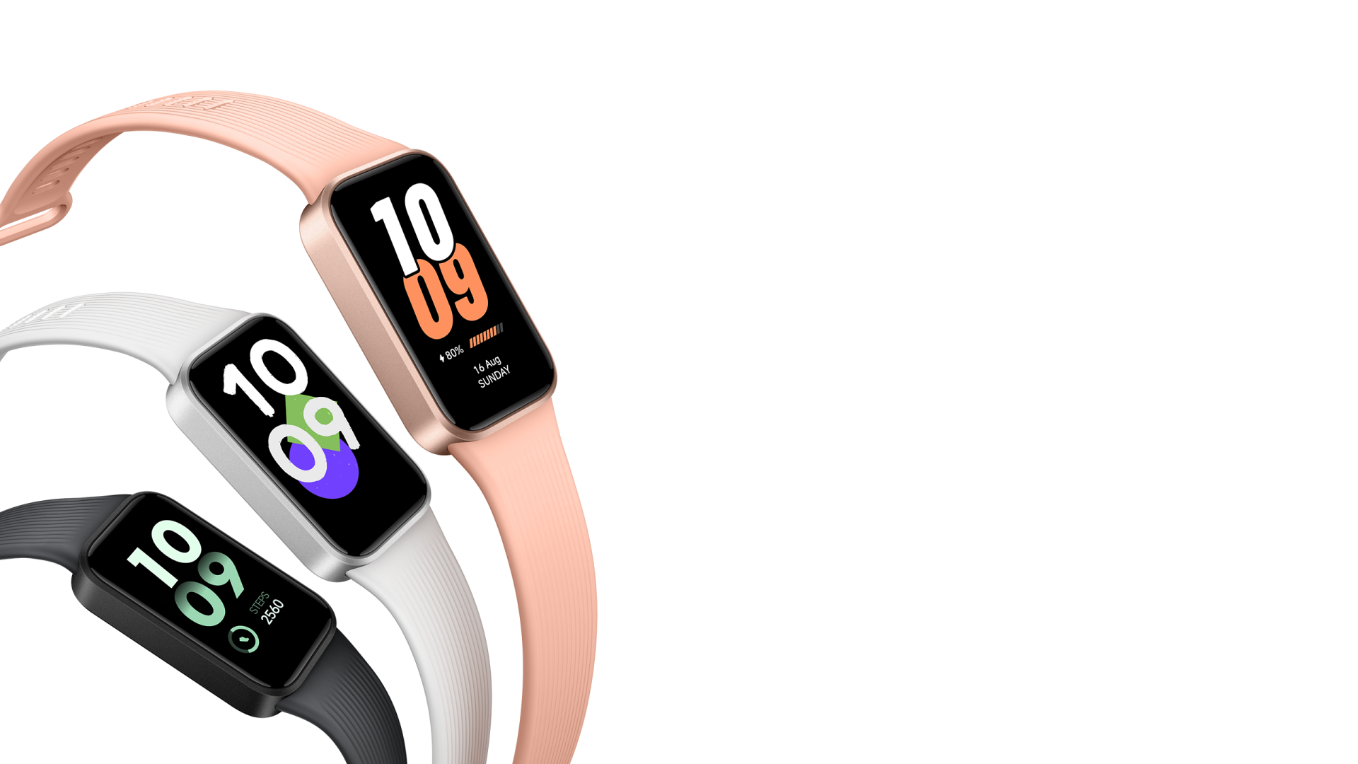 Xiaomi Smart Band 11 Active fitneszkarkötők fekete, szürke és Pomelo Pink színben.