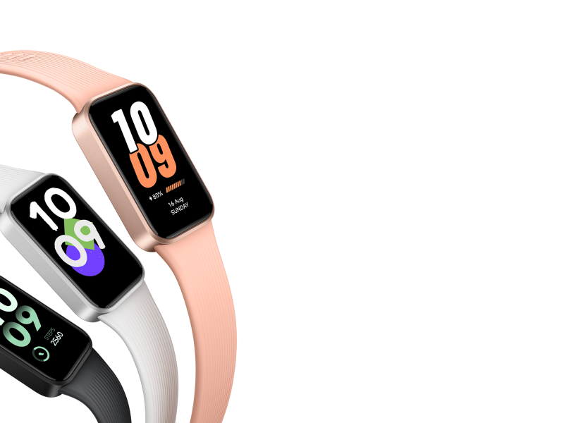 Xiaomi Smart Band 11 Active fitneszkarkötők fekete, szürke és Pomelo Pink színben.