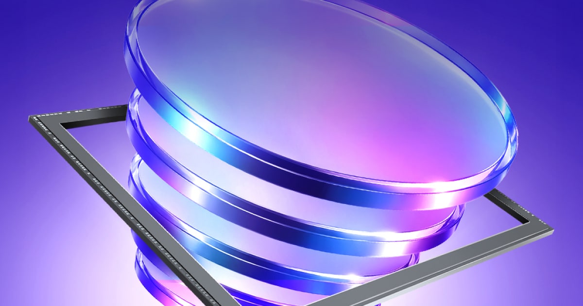 Samsung ISOCELL HPC képérzékelőt szemléltető hivatalos render lencseszerű rétegekkel.