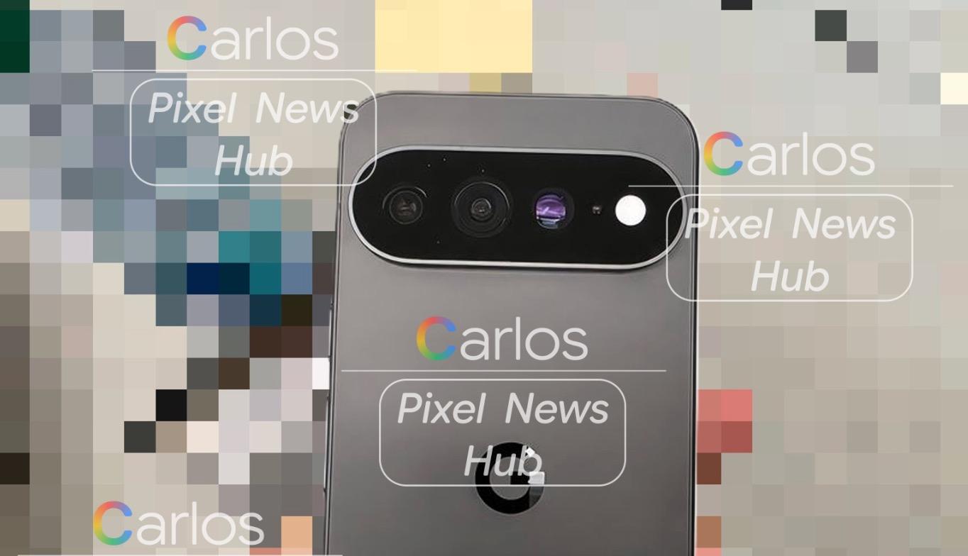 Vízjeles szivárgott fotó egy állítólagos fekete Pixel 11 Pro hátlapjáról, a kamerasávban látható kerek teleobjektív-nyílással.
