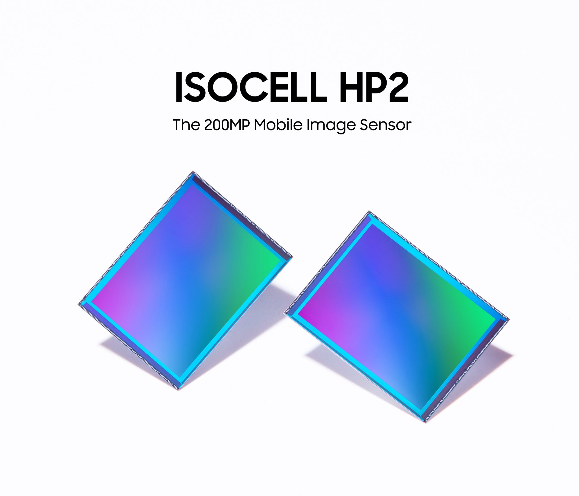 Samsung ISOCELL HP2 200 MP-es mobilos képérzékelő hivatalos termékképe.