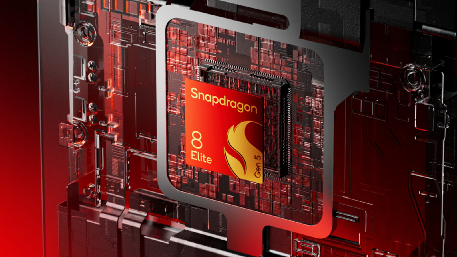 Snapdragon 8 Elite Gen 5 chip hivatalos Qualcomm-látványképen.