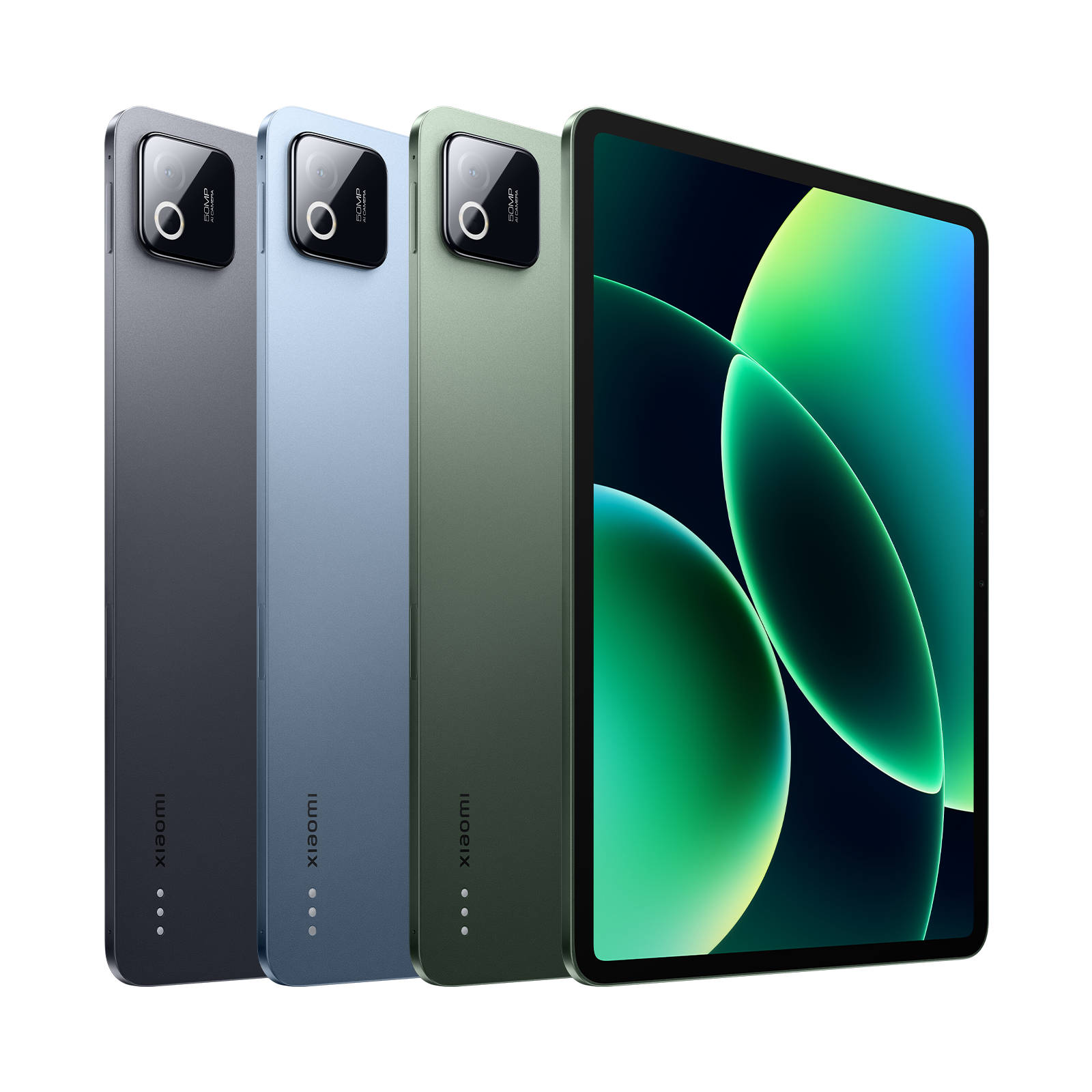 Xiaomi Pad 8 Pro hivatalos render több színben, elölről és hátulról