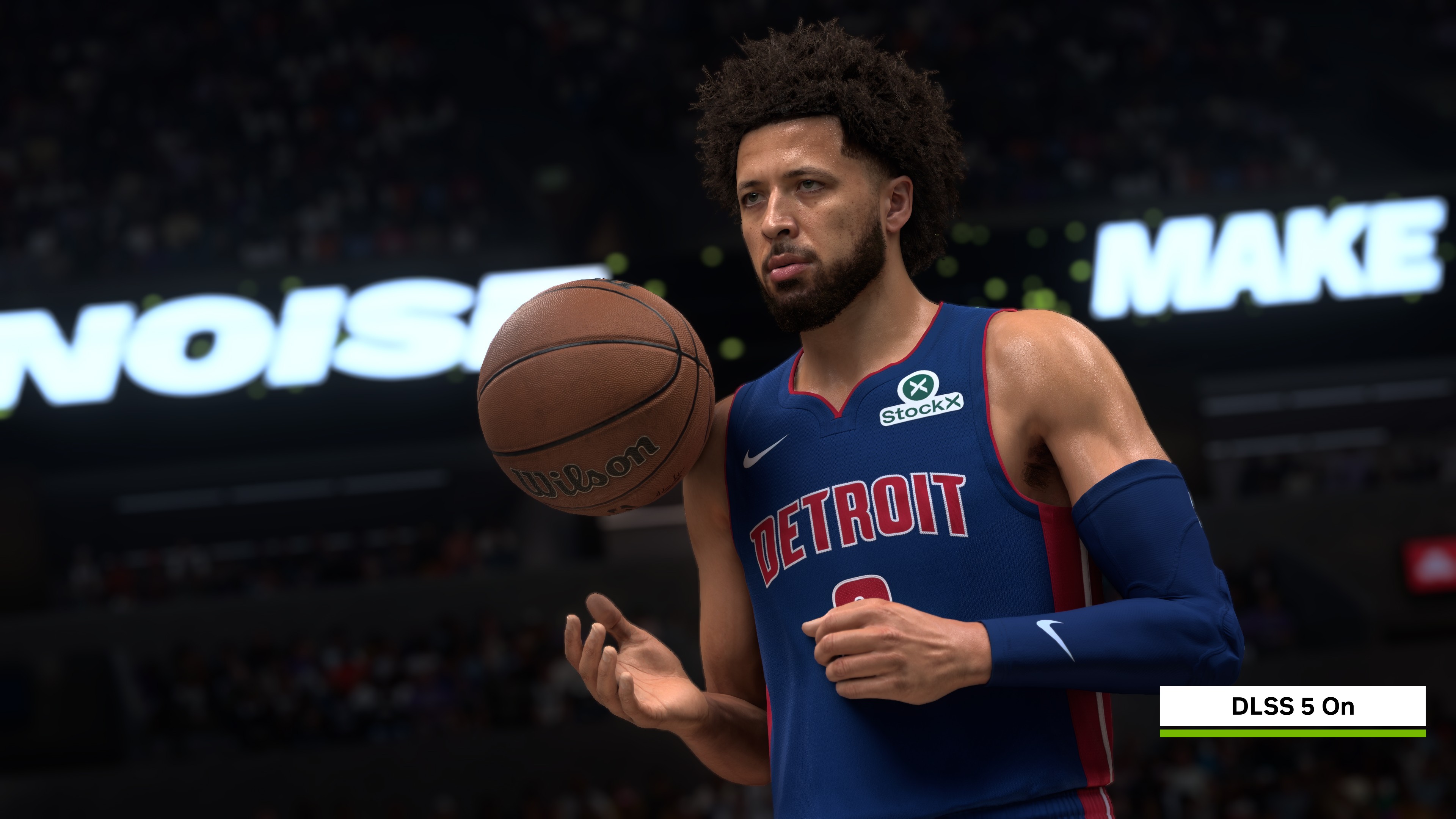 Cade Cunningham az NBA 2K27-ben, a jobb alsó sarokban DLSS 5 On felirattal