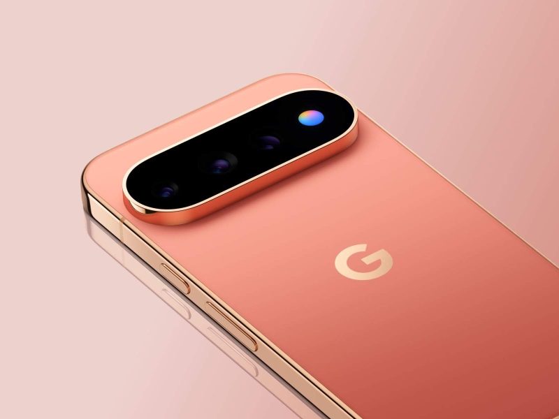 Canyon színű Google Pixel 11 Pro, előtérben a hátlapi kameramodullal.